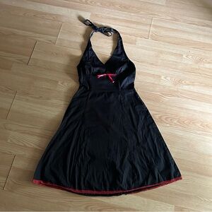 Vintage Morbid Threads Black Halter Tie Gothcore Y2K Dress Large